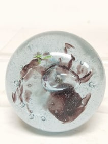 Unmarked Freeform Bubble Glass Paperweight