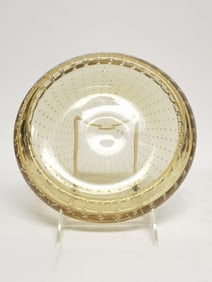 Murano Italy Golden Bubble Glass Bowl