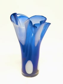 Vintage Cobalt Blue Handkerchief Vase