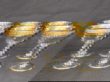 (6) Vintage Tiffin Franciscan "Rambler Rose" Wine