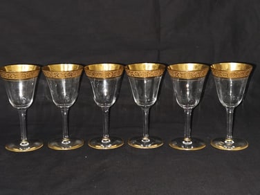(6) Vintage Tiffin Franciscan "Rambler Rose" Wine