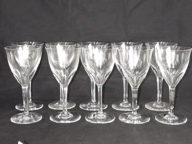 (10) Baccarat Genova Thumbprint Crystal Wine Glass