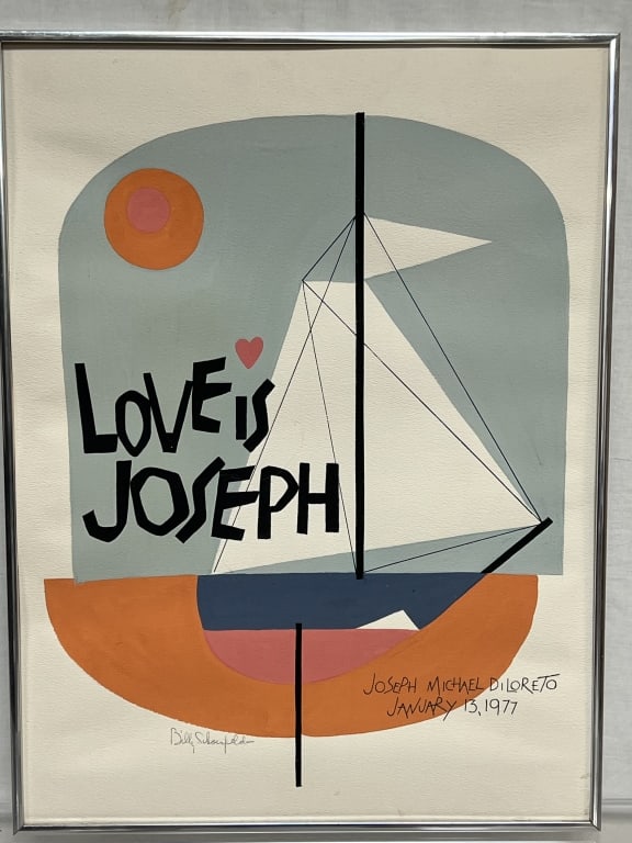 1971 Signed "Love is Joseph" Sailboat Silk Screen (1 of 4)