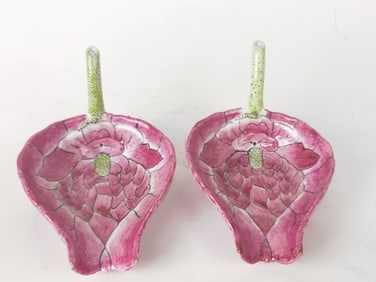 Pr. of Chinese Porcelain Famille Rose Lotus Cups