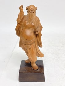 Qing Chinese Boxwood Carved Han ZhongLi