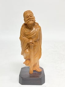 19-20th C. Chinese Boxwood Carved Tie Guai Li