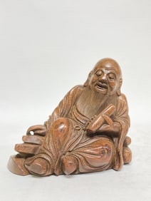 Qing Chinese Bamboo Carved Old Man