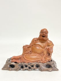 Qing Chinese Boxwood Carved Buddha
