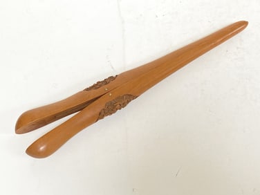 Qing Chinese Boxwood Carved Painting Clip