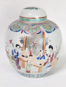Large 19th C. Chinese Porcelain Famille Rose Jar
