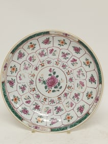 17-18th C. Chinese Export Porcelain Famille Rose Plate