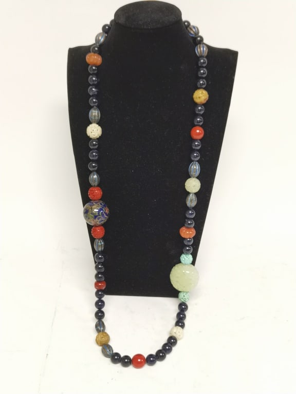 Chinese Cloisonne/Jade/Lapis Lazuli/Turquoise Necklace (1 of 6)