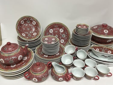 Set of Chinese Porcelain "WanShouWuJiang" Wares