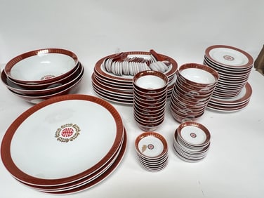 Set of Chinese Porcelain Gilt Iron Red Wares