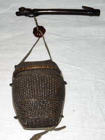 18-19th C. Japanese Bamboo Weaved Inro Box