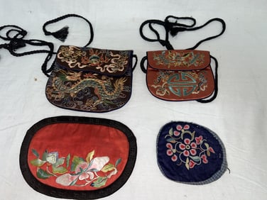 (4) Chinese Embroidered Pouches