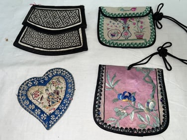 (4) Chinese Embroidered Pouches