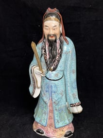 Qing Chinese Porcelain Famille Rose Fortune God