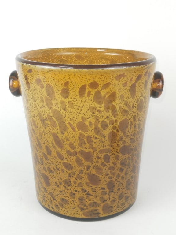 Vintage Murano Italy Tortoise Glass Ice Bucket (1 of 4)