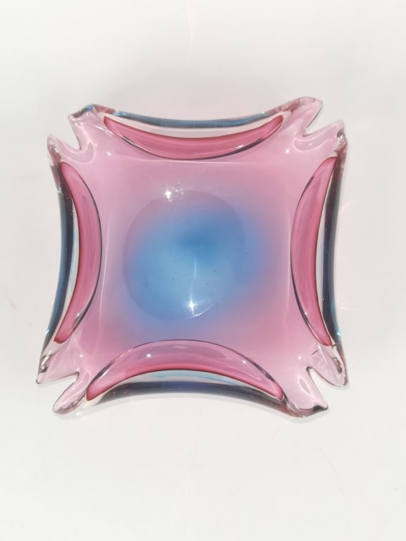 Vintage Murano Italy Sommerso Glass Ashtray (1 of 4)