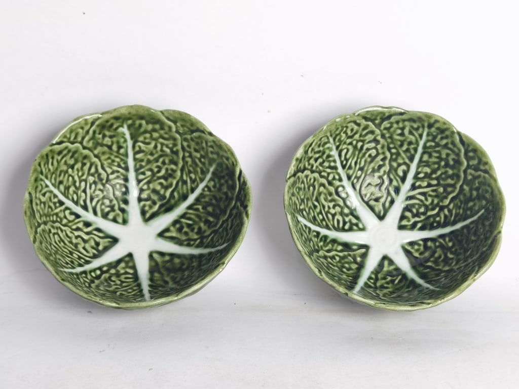 (2) Vintage Belo Portugal Porcelain Cabbage Leaf B (1 of 4)