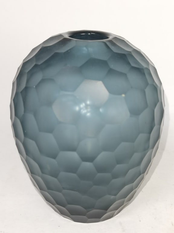 Vintage Vivarini Murano Faceted Glass Vase (1 of 4)