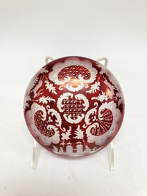 Vintage Bohemian Ruby Cut-to-Clear Box