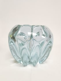 Vintage Tiffin Light Blue Glass Vase