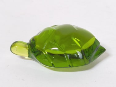 Baccarat Green Crystal Turtle