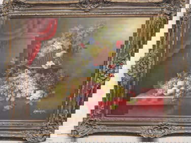 Exceptional Still Life Oil Painting on Canvas, Hea