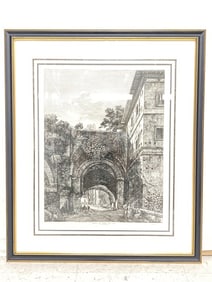 "Avanzi Del Palazzo de Cesari" Engraving by Rossin