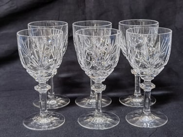 (6) Gorham Crystal Crown Point Wine Glasses