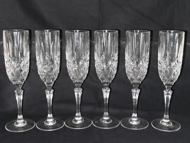 (6) Marquis by Waterford Crystal Champagne Flutes