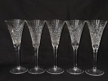 (5) Waterford Crystal "Ashbourne" Wine Glasses