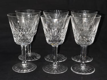 (6) Waterford Crystal "Lismore" Wine Glasses