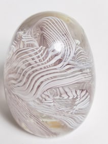 Vintage Murano Italy Swirl Glass Egg Paperweight