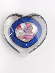 1999 Randy Strong Art Glass Heart Paperweight