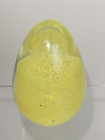 Sweden Yellow Glass Egg Paperweight