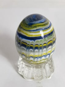 1994 Rock Art Glass Egg Paperweight