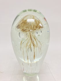 Murano Italy Jellyfish Glass Paperweight