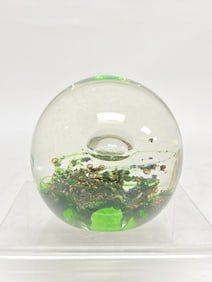 1984 Selkirk Glass Scotland "Solitaire" Glass Paperweight