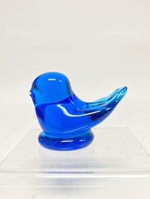 2017 Terra Studios Blue Bird Glass Paperweight
