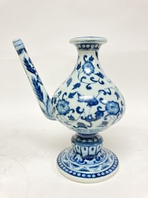 Chinese Porcelain B&W Ming Style Islamic Form Ewer