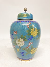 19th C. Chinese Cloisonne Covered Jar