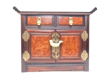 Chinese Hongmu Carved Altar Cabinet with Yingmu