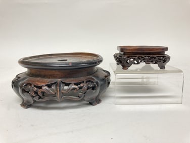 (2) Chinese Wood Carved Stands