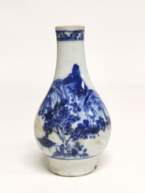Qing Chinese Porcelain B&W Vase
