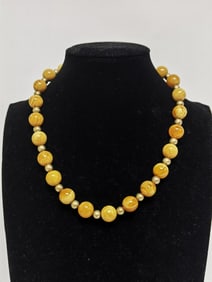 Butterscotch Egg Yolk Amber Bead Necklace