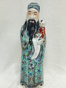 19th C. Chinese Porcelain Famille Rose Fortune God