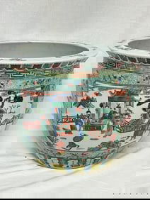 19-20th C. Chinese Porcelain Wucai Jardiniere